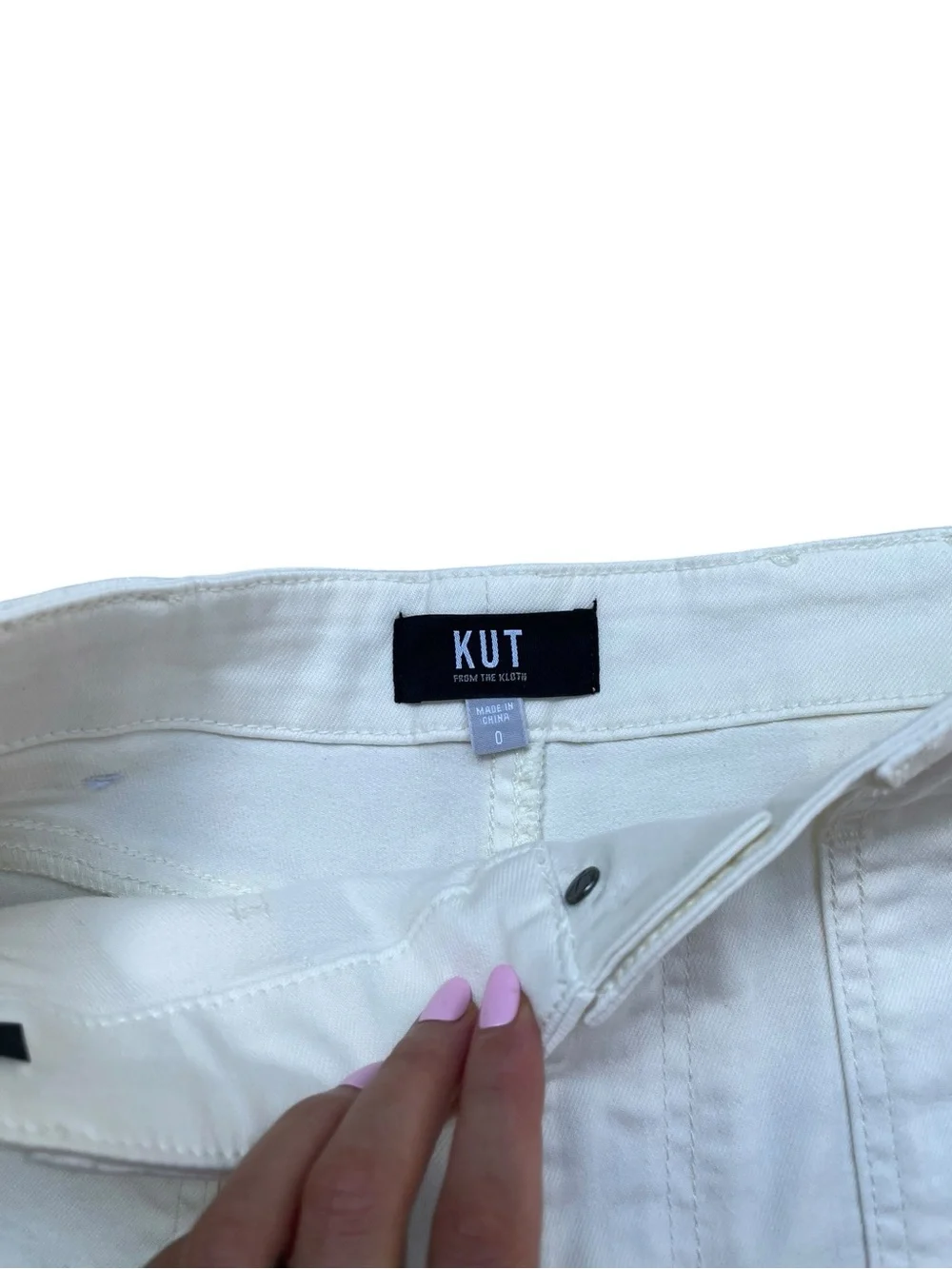 KUT From The Kloth Jane White High Rise Shorts Size 0 NWT